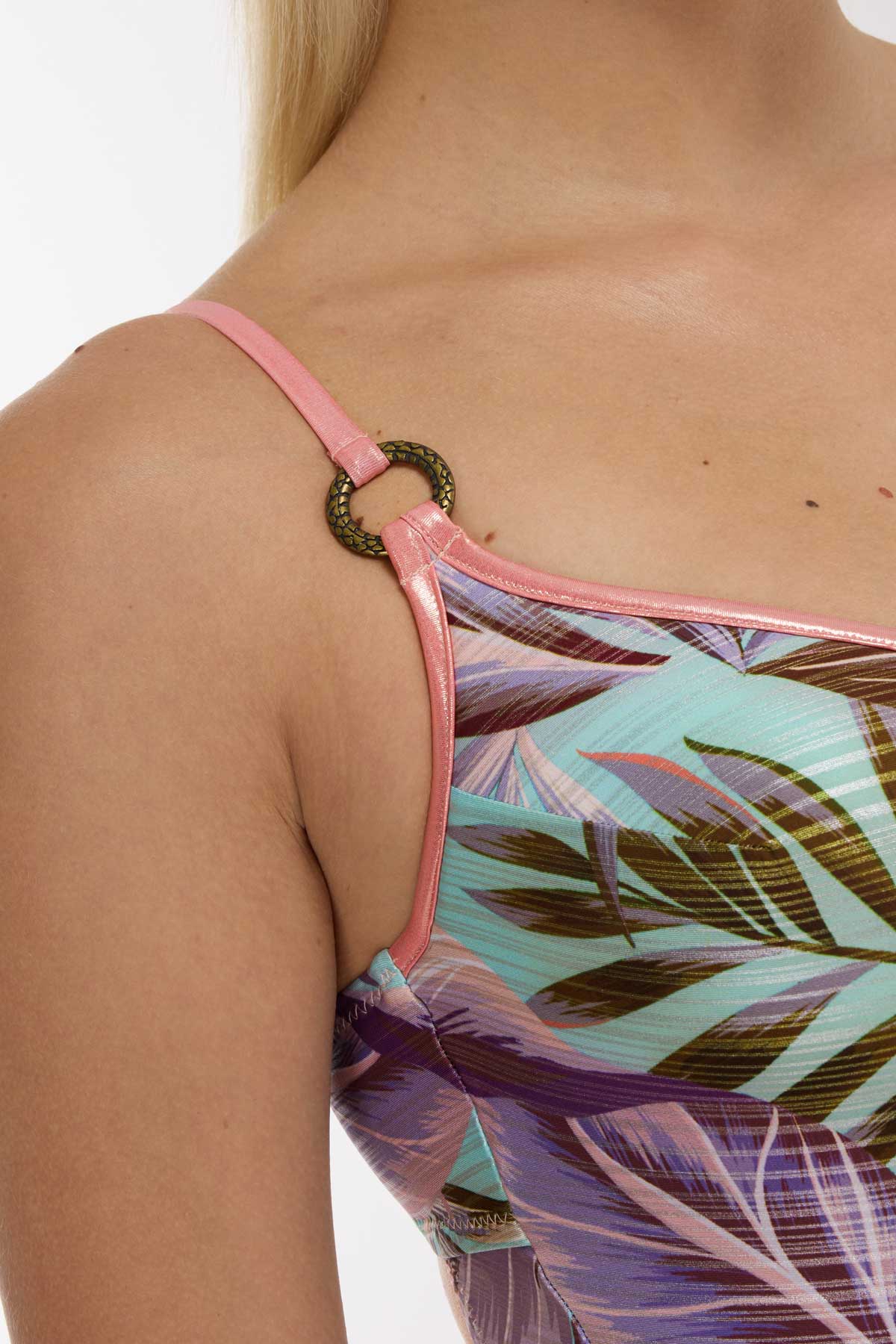 4312 Blue Pink Balconette Swimsuit