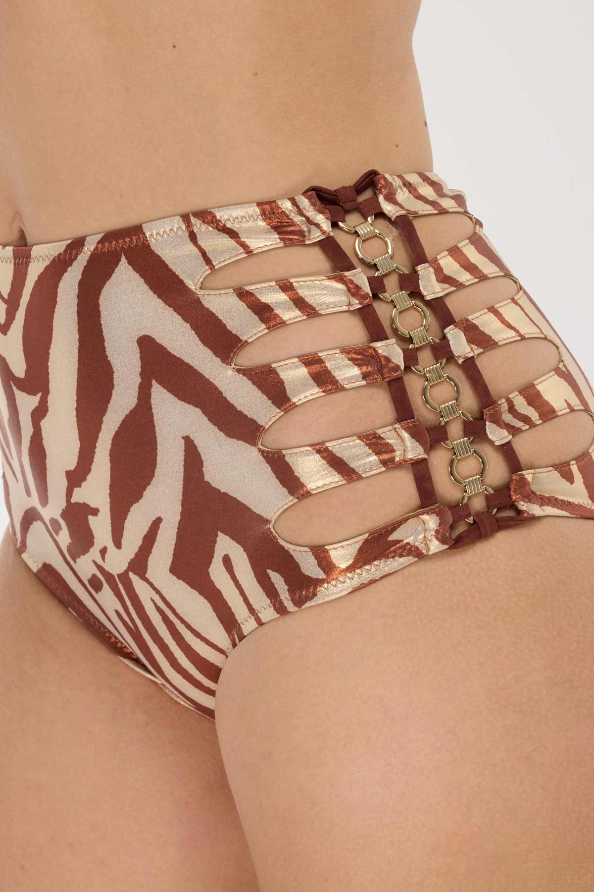 5618 Brown Strapless Bikini