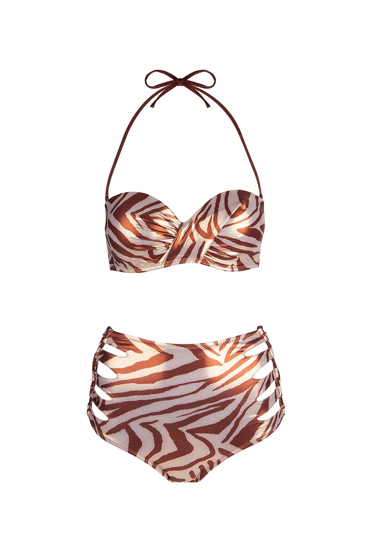 5618 Brown Strapless Bikini