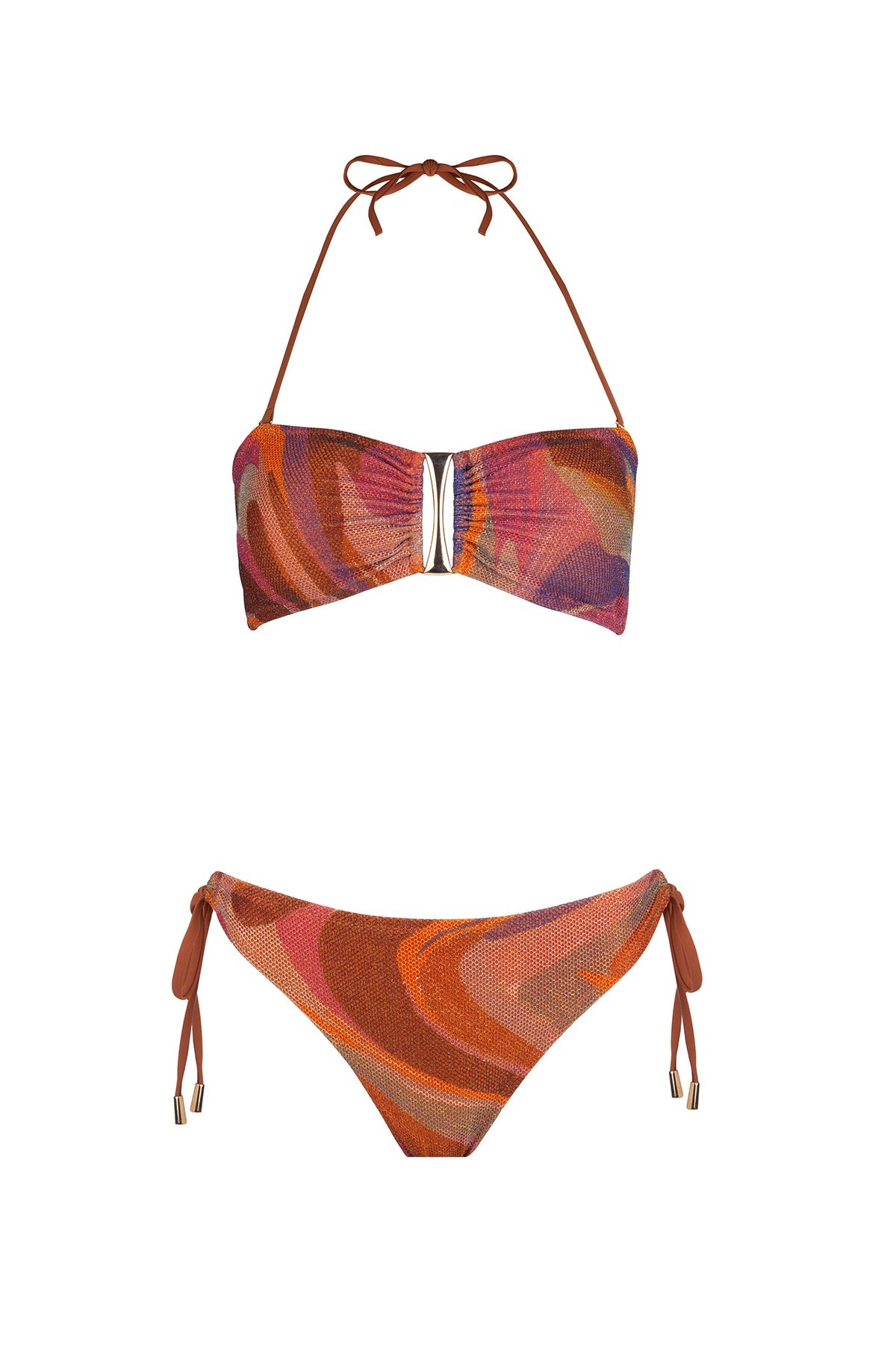 5628 Orange Strapless Bikini