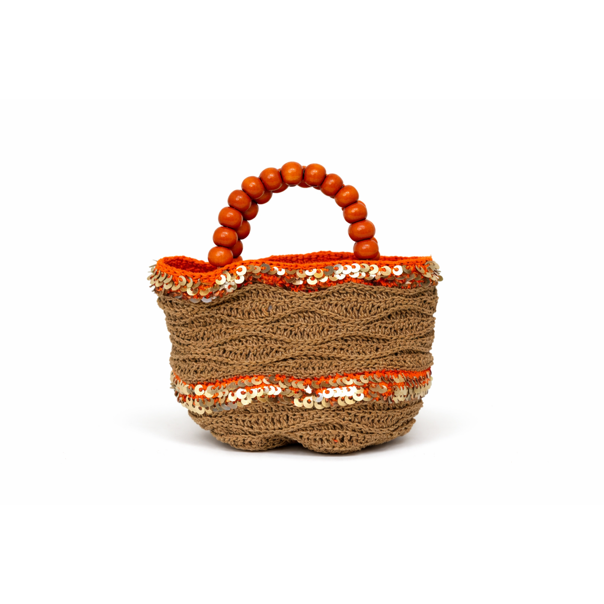 Sequin Beaded Bag in Orange