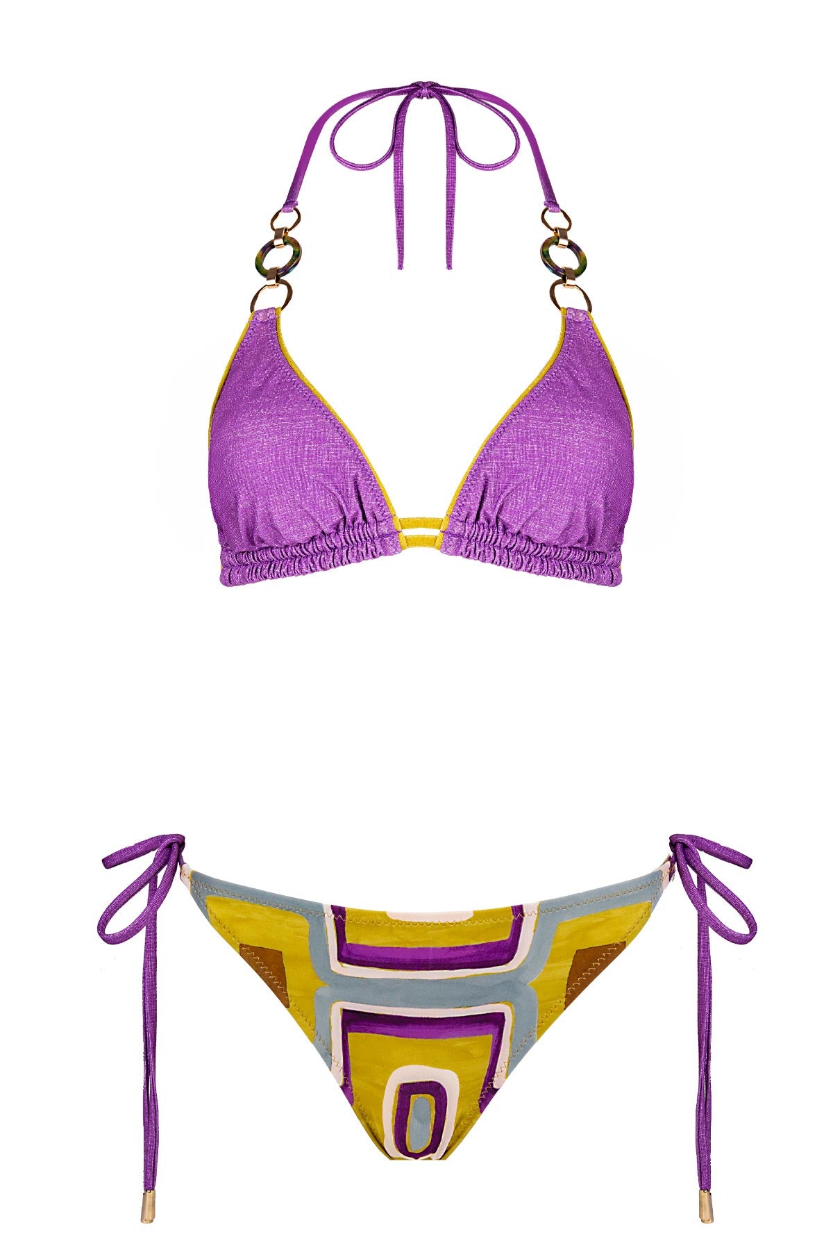 6637 Yellow Purple Bikini