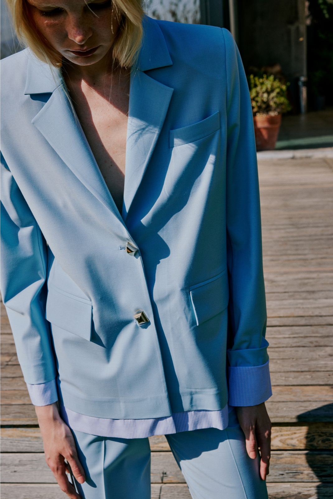 The Split Suit Jacket - Blue