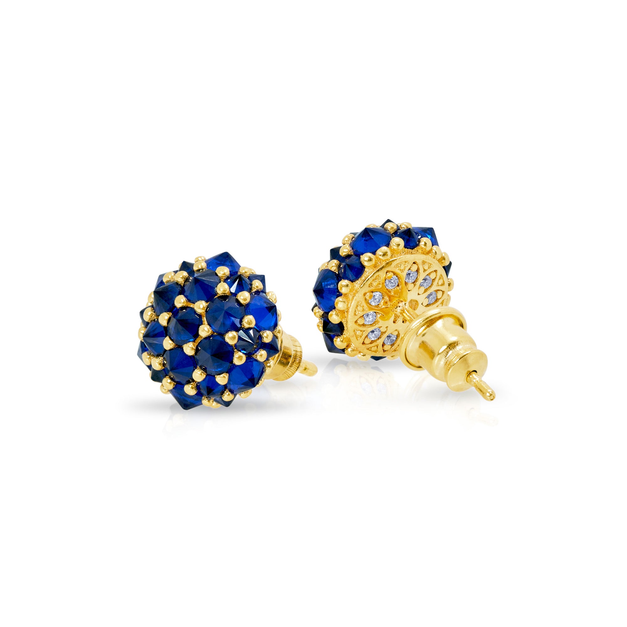 Perfect Bonbon Cocktail Earrings - Dark Blue - Gold