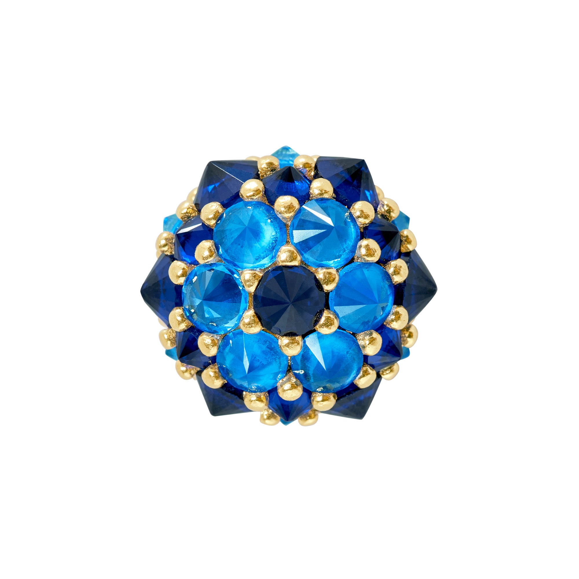 Perfect Bonbon Cocktail Earrings - Dark Blue - Light Blue - Gold