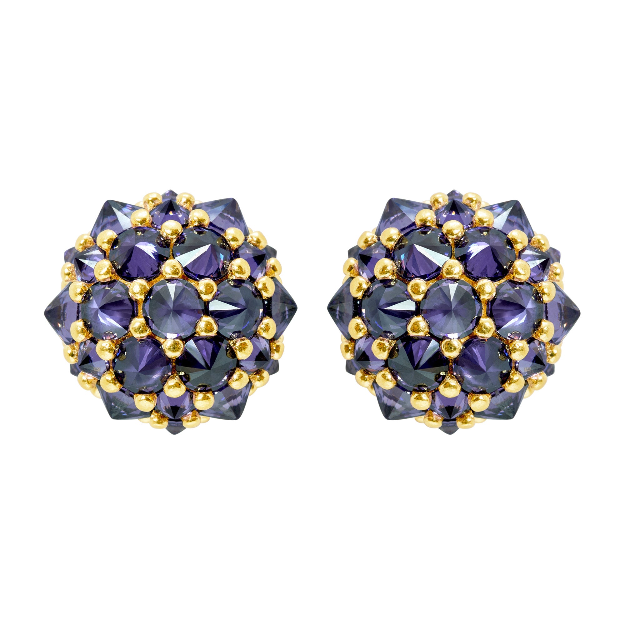Perfect Bonbon Cocktail Earrings - Purple - Gold