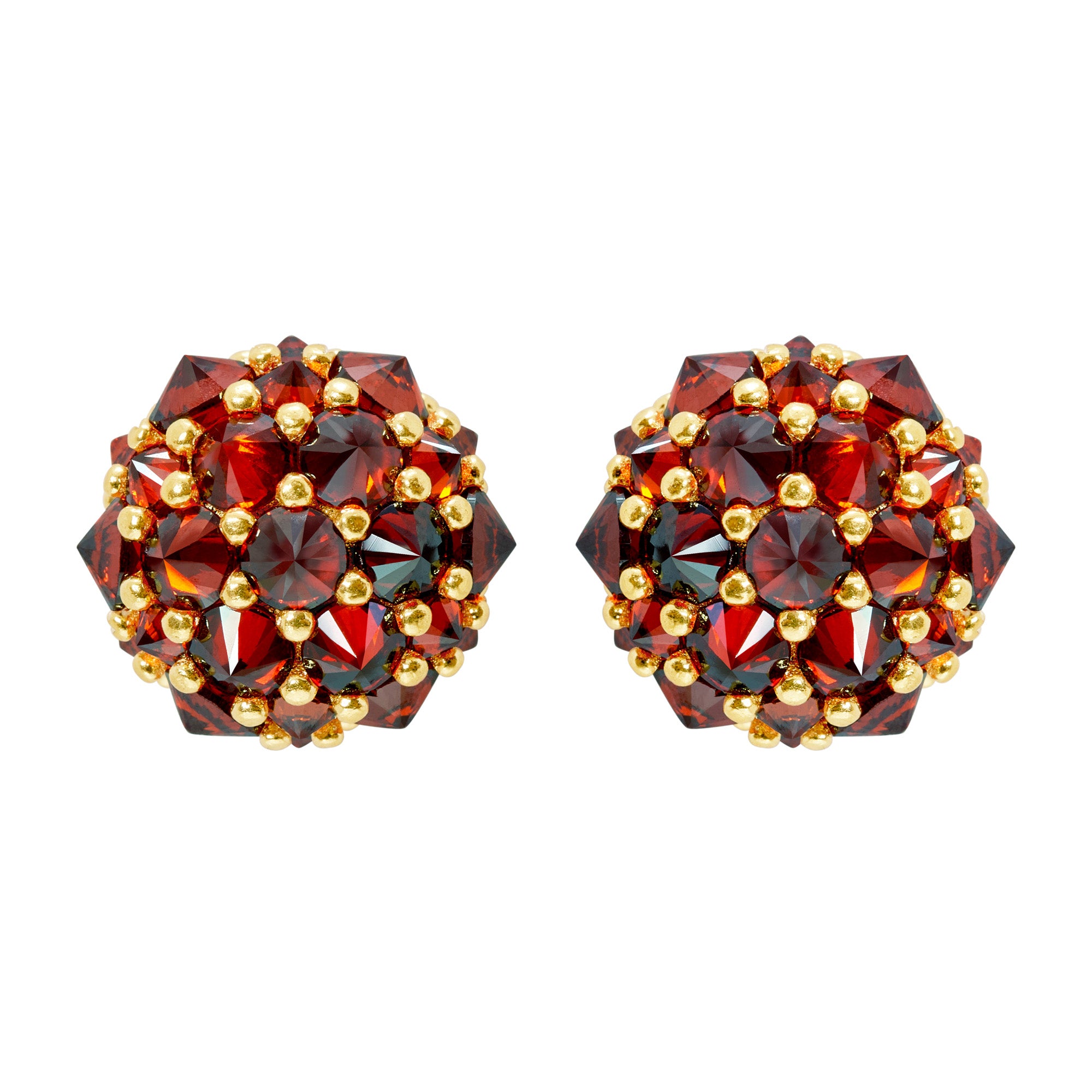 Perfect Bonbon Cocktail Earrings - Red - Gold