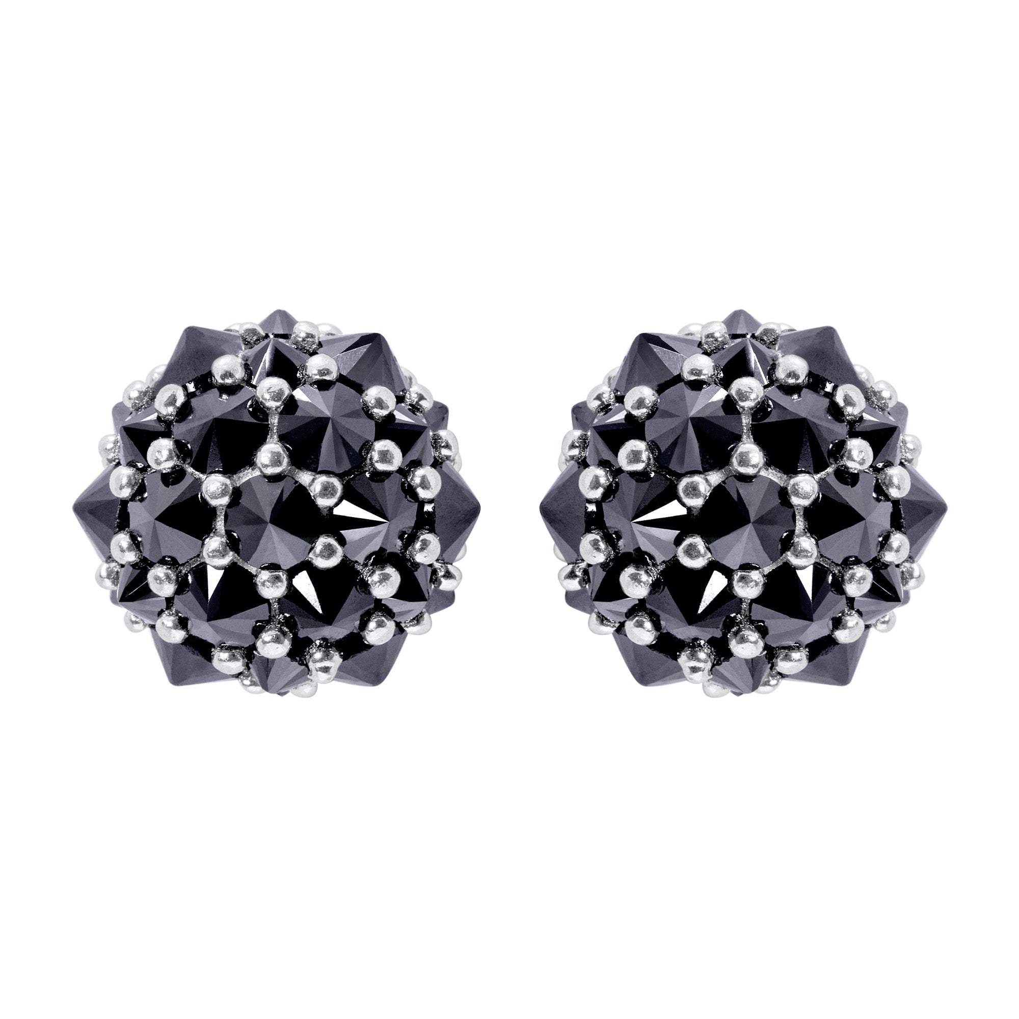 Perfect Bonbon Cocktail Earrings - Black - Silver