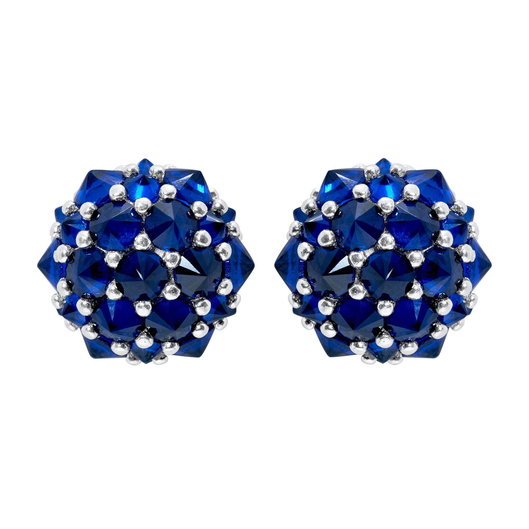 Perfect Bonbon Cocktail Earrings - Dark Blue - Silver