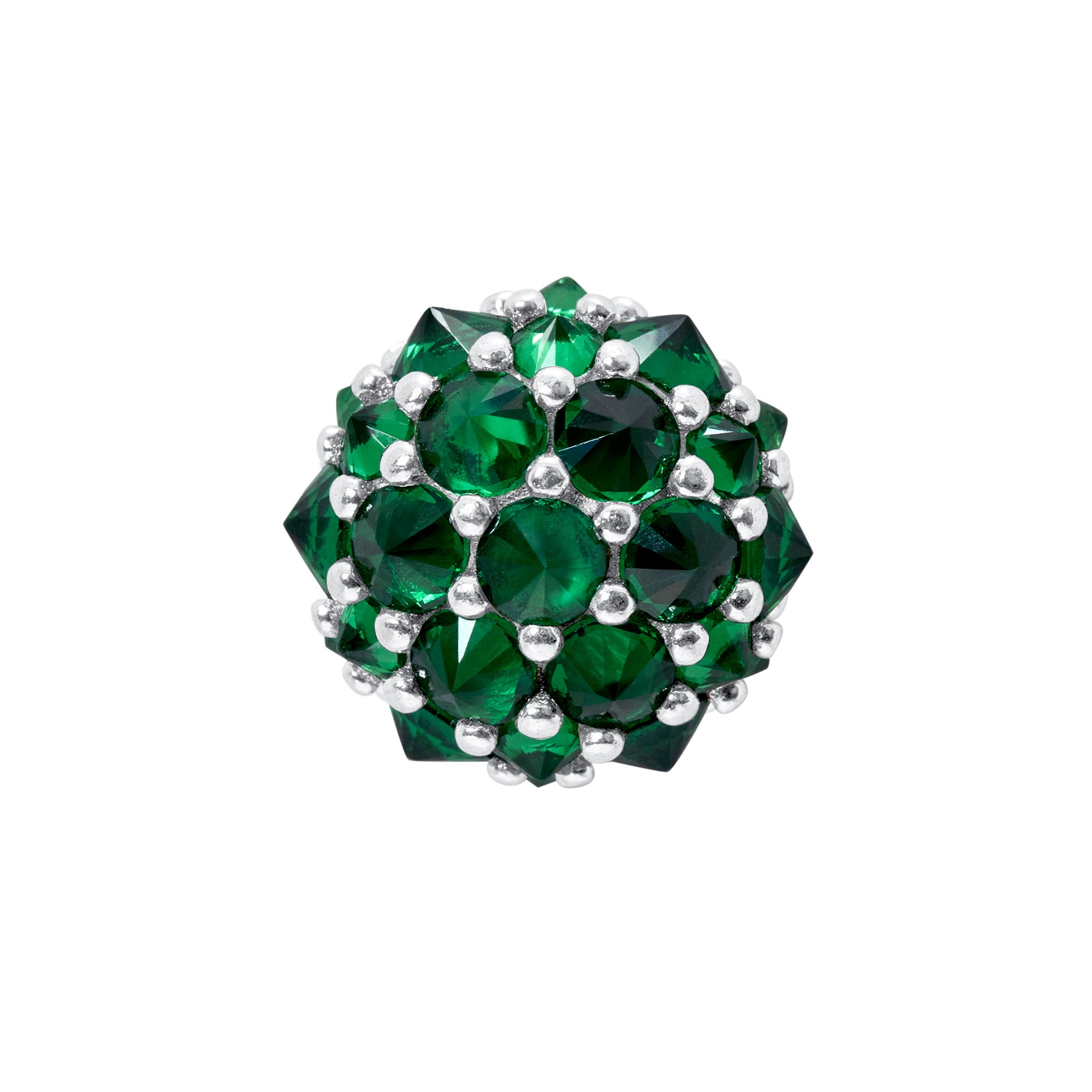 Perfect Bonbon Cocktail Earrings - Dark Green - Silver