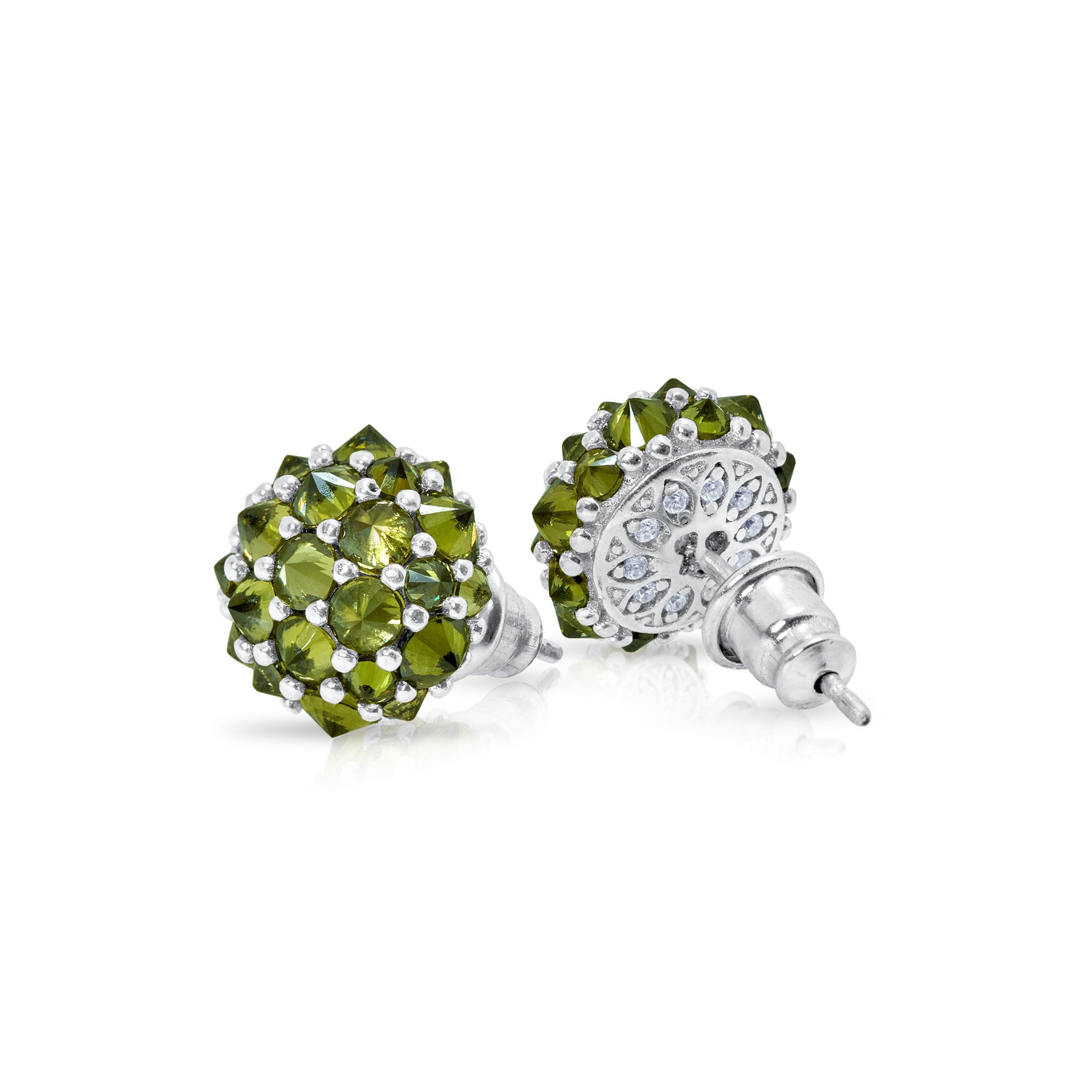 Perfect Bonbon Cocktail Earrings - Light Green - Silver