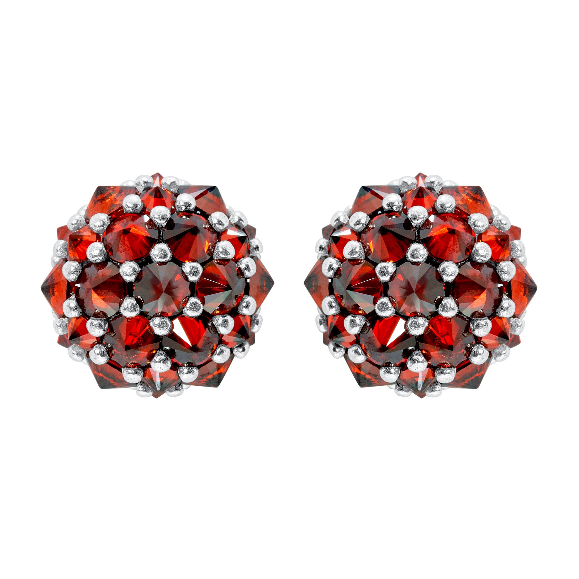 Perfect Bonbon Cocktail Earrings - Red - Silver