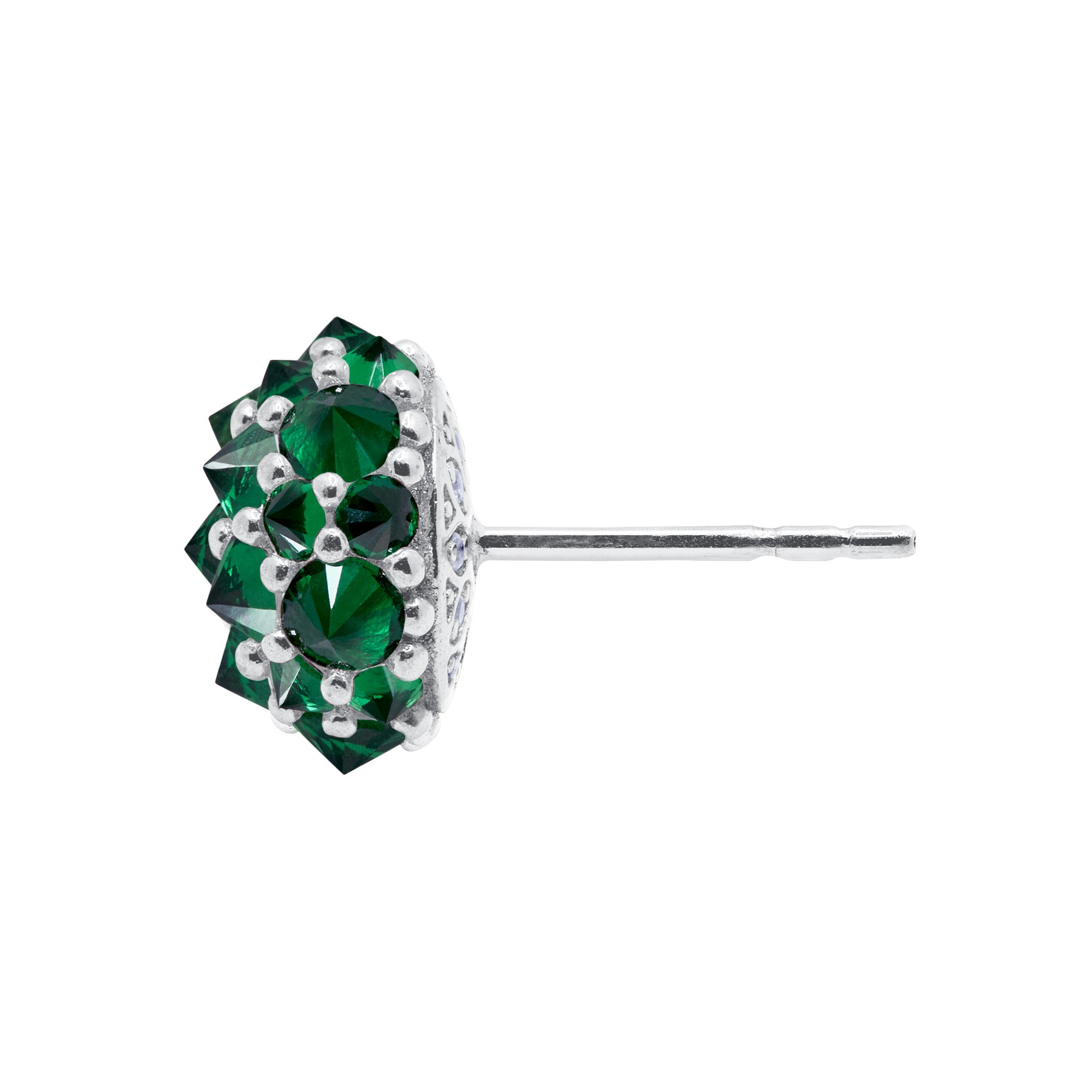 Perfect Bonbon Cocktail Earrings - Dark Green - Silver