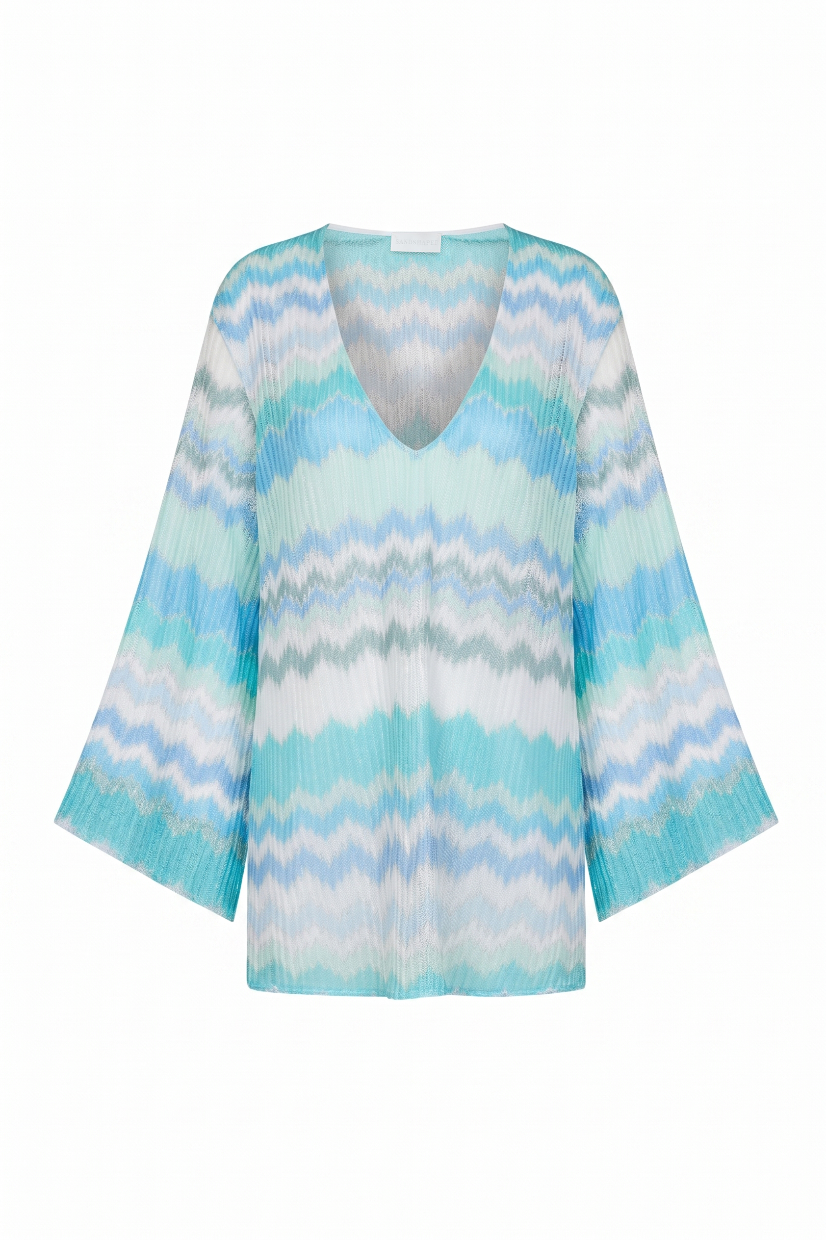 June Knit Mini Beach Dress Zigzag Metallic Almara
