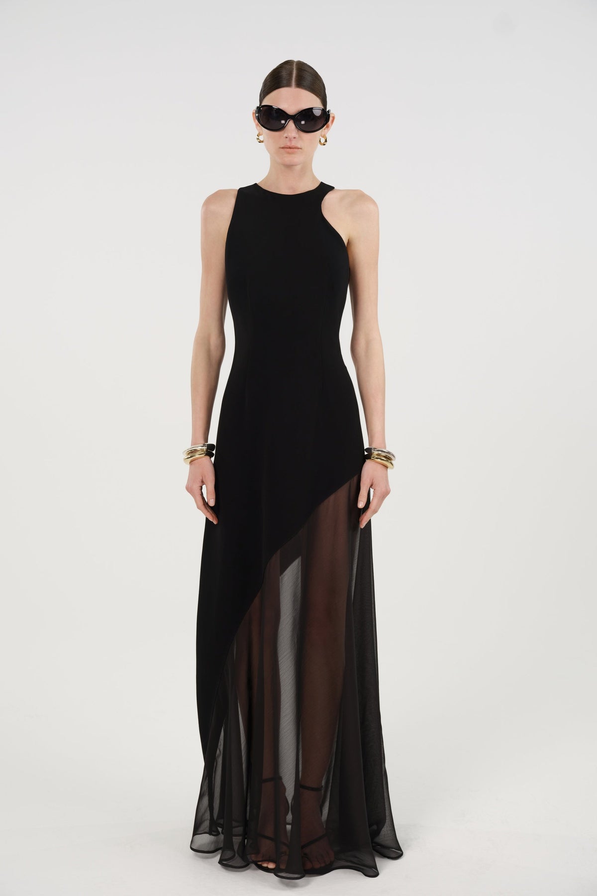 Sheer Detail Maxi Dress