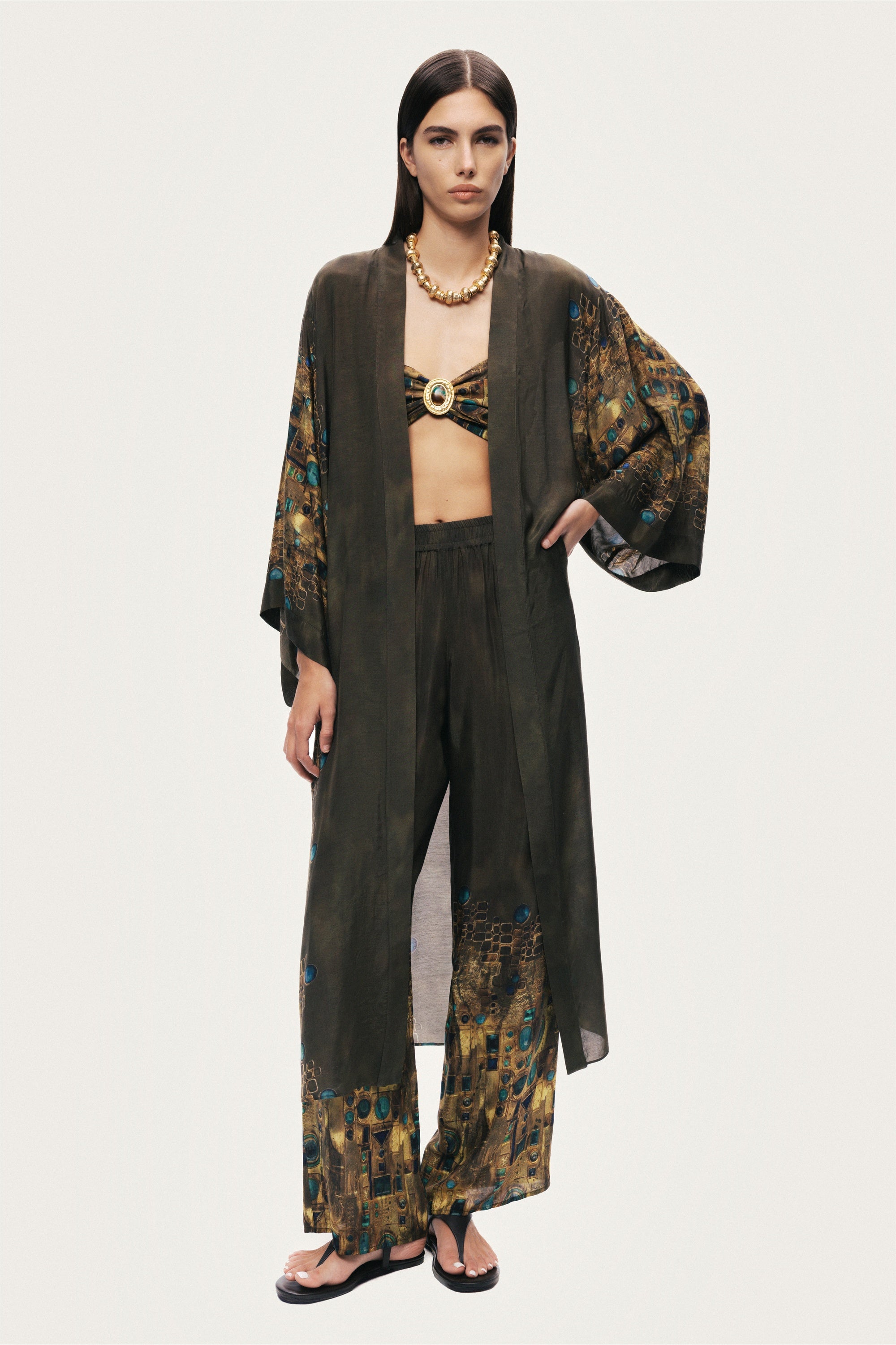 Printed Ring Detail Crop Top
