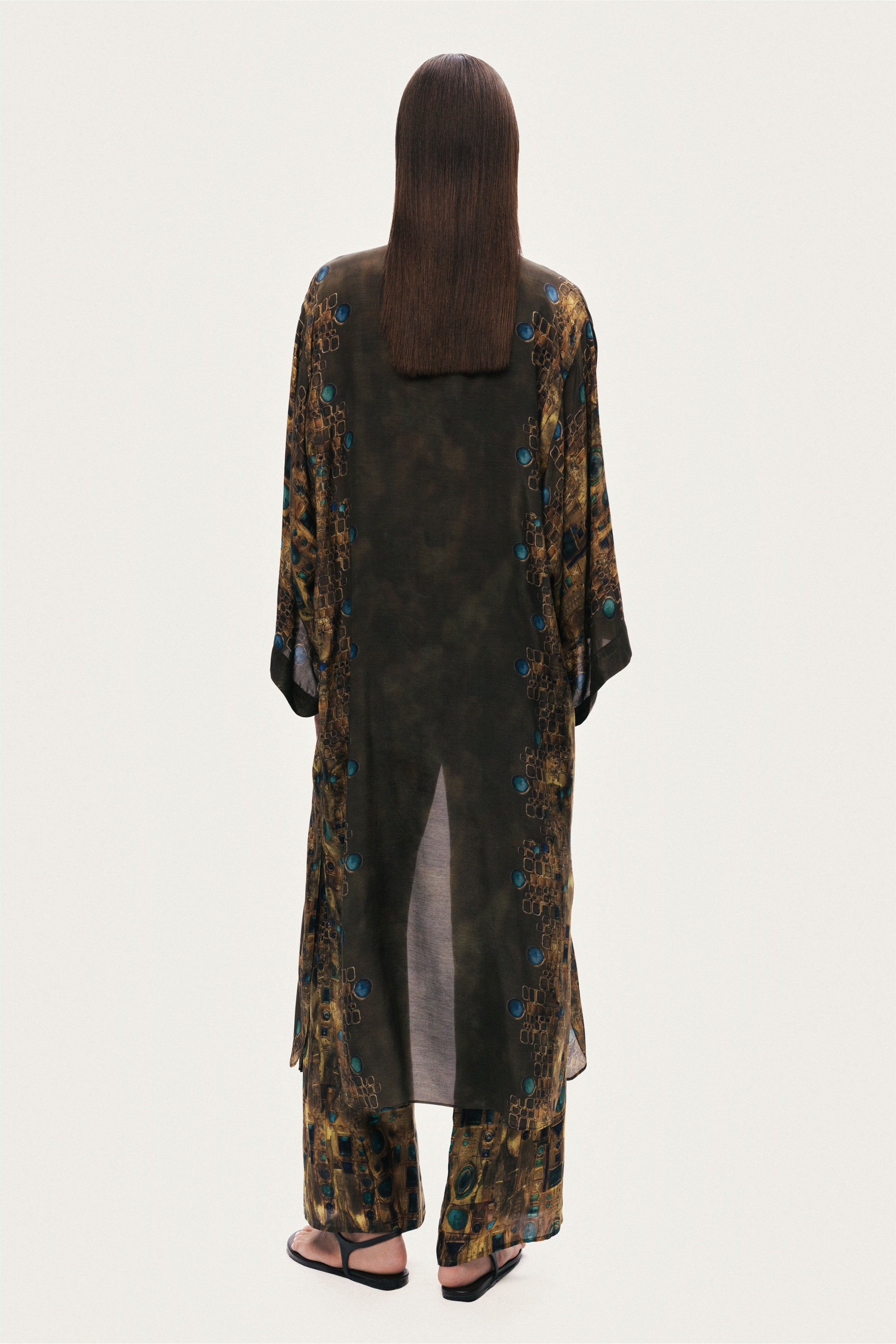 Printed Long Kimono