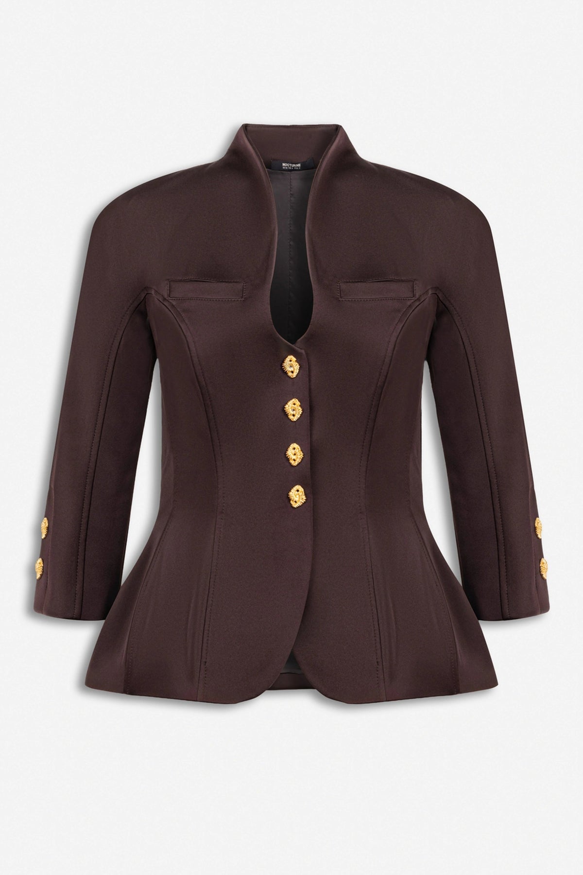 Boned Stand Collar Jacket