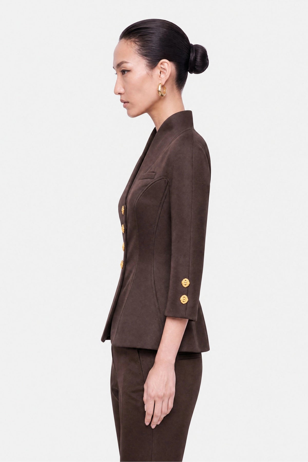 Boned Stand Collar Jacket