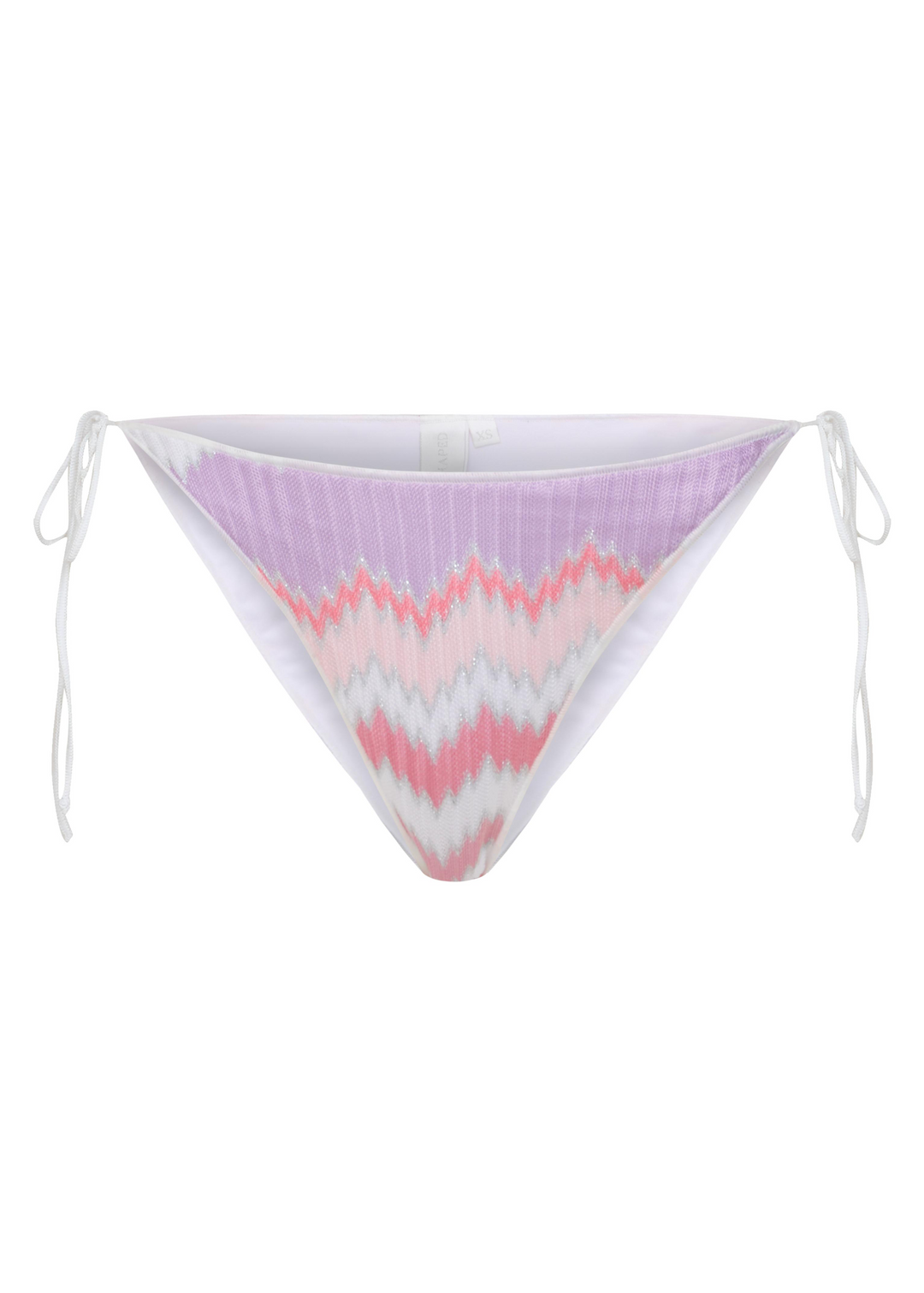 Tina Tie Side Knit Bikini Bottom Zigzag Metallic Soleia