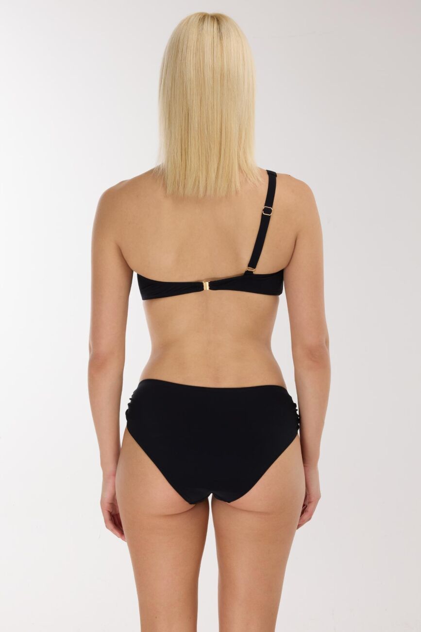 5709 Black One-Shoulder Bikini Set