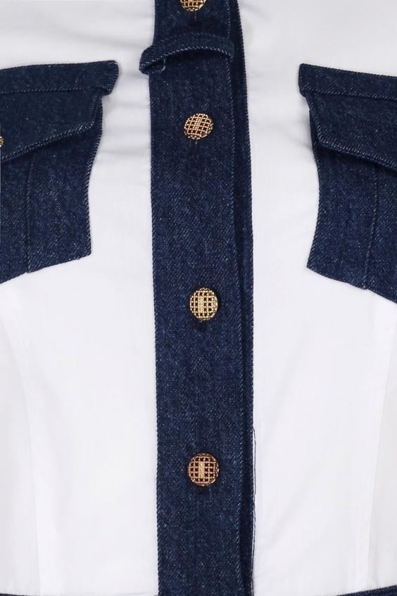 Denim Touch Shirt - White