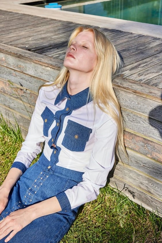 Denim Touch Shirt - White