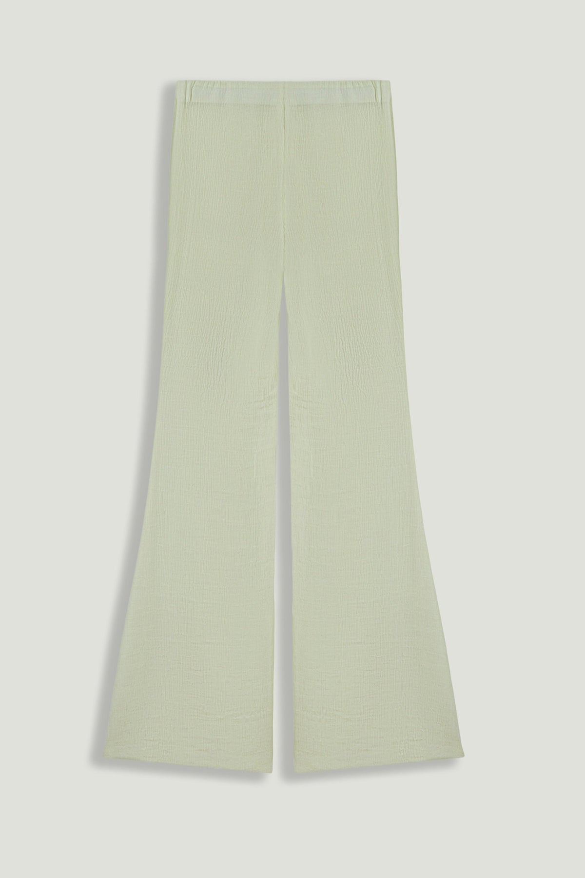 High-Waist Flare Trousers - Light Yellow