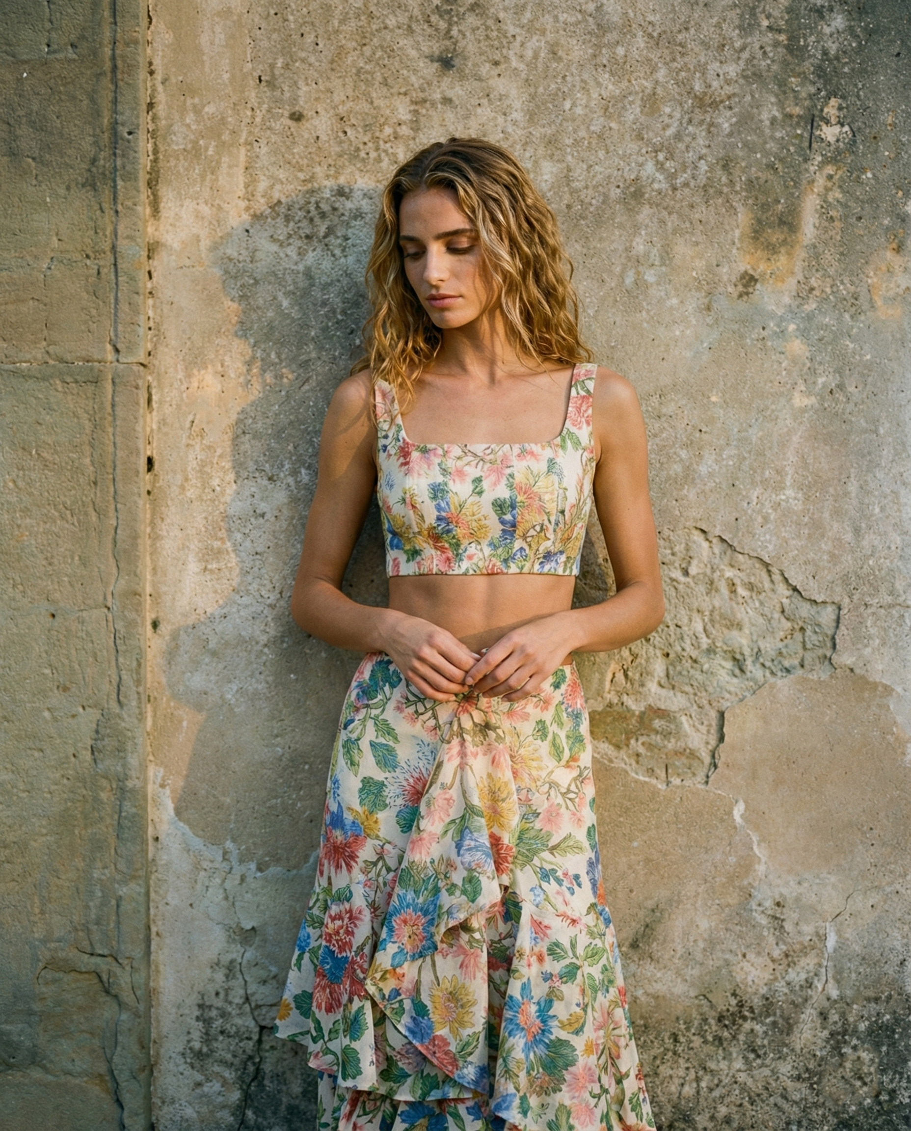 Persephone Linen Corset-Style Crop Top