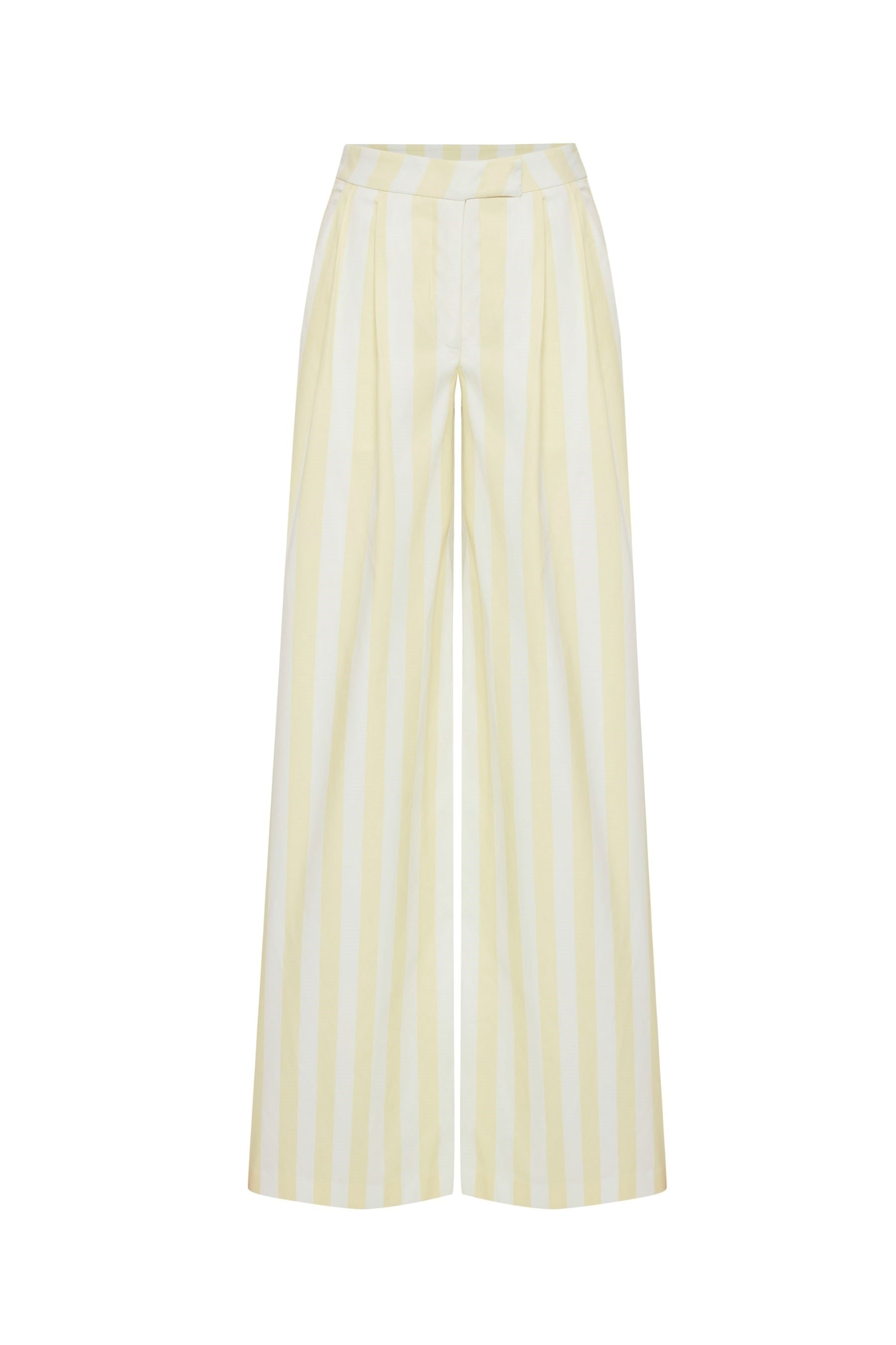 Eclipse Yellow Cotton Striped Pants