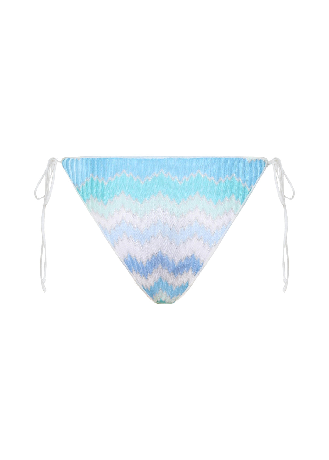 Tina Tie Side Knit Bikini Bottom Zigzag Metallic Almara
