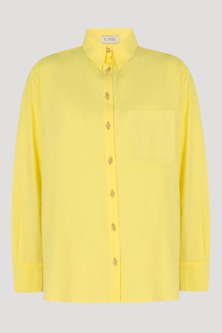 The Beach Cut Out Suit Shirt - Yellow