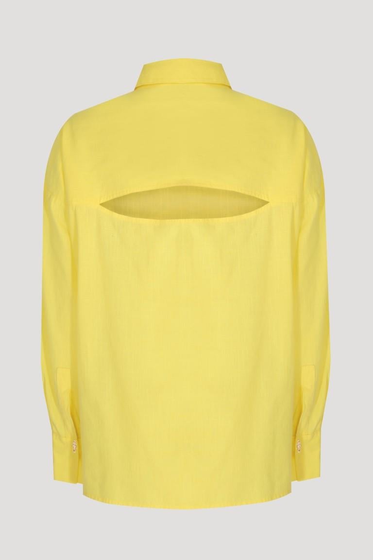 The Beach Cut Out Suit Shirt - Yellow