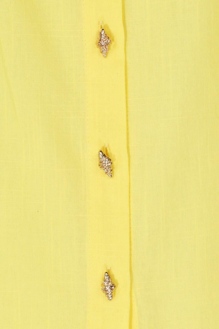 The Beach Cut Out Suit Shirt - Yellow