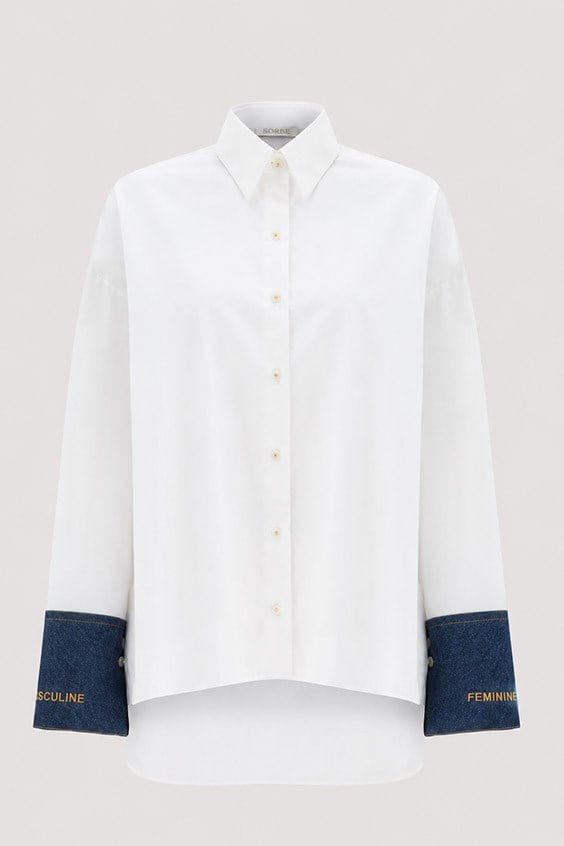 The Boyish Shirt - White Denim Detail