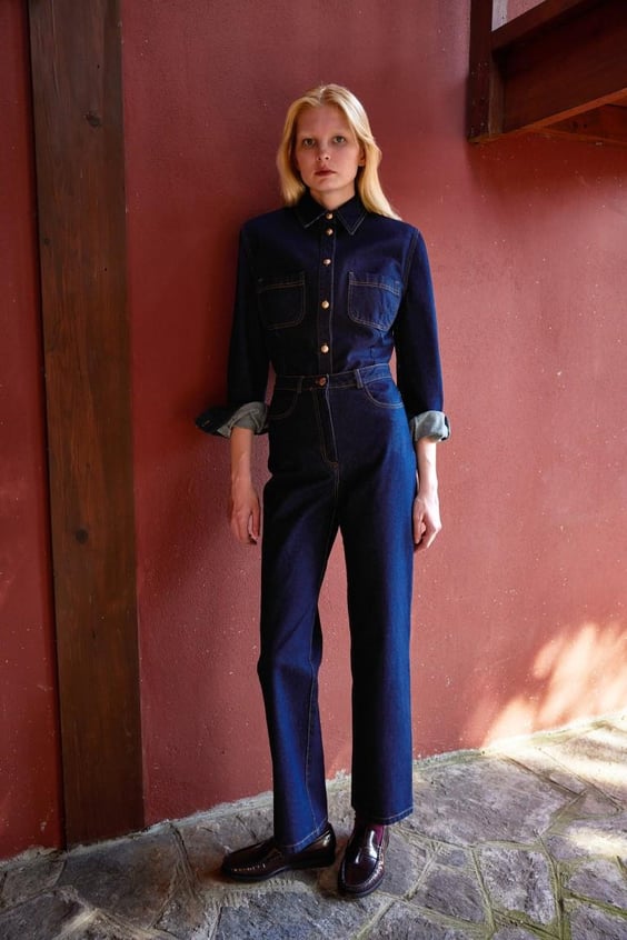 The Feminine Denim Shirt - Dark Blue