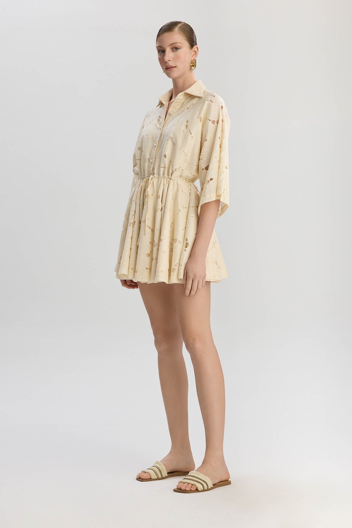 Rome Oversized Short Jumpsuit - Beige