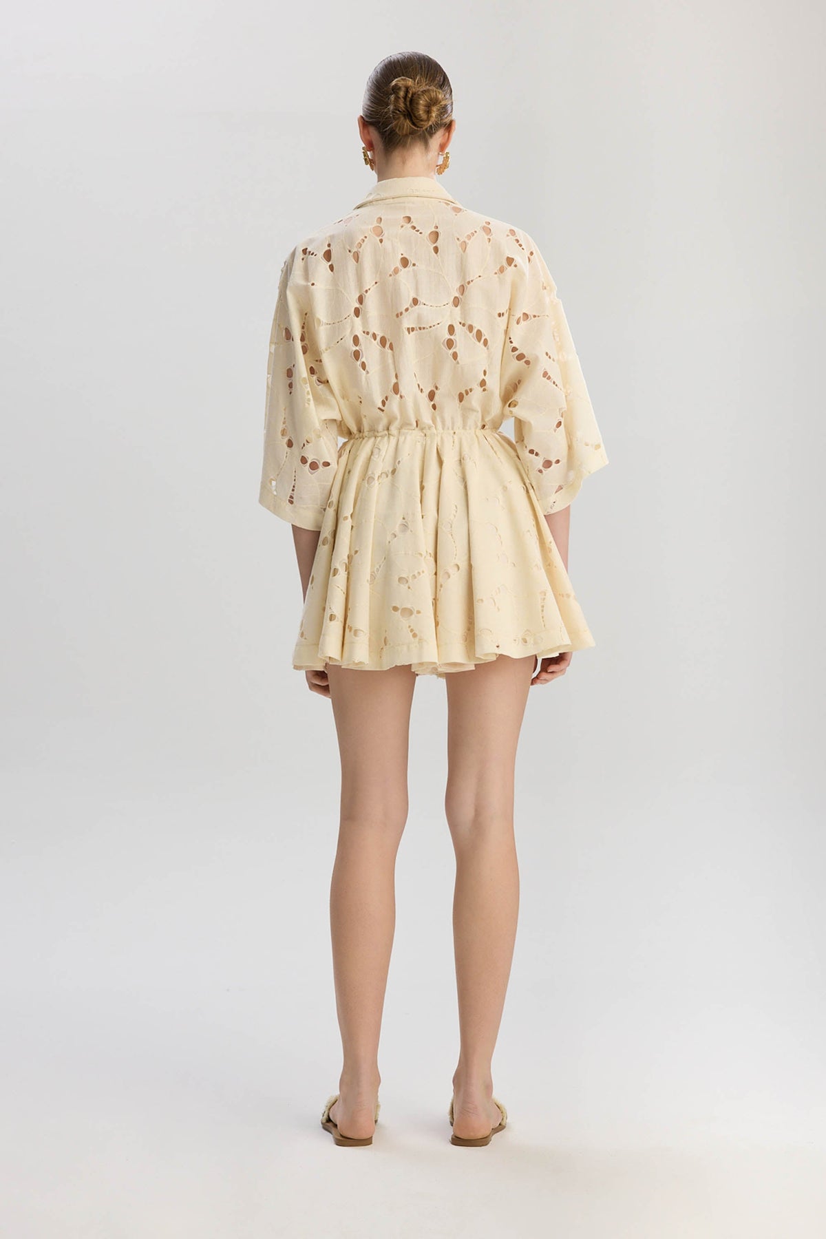 Rome Oversized Short Jumpsuit - Beige
