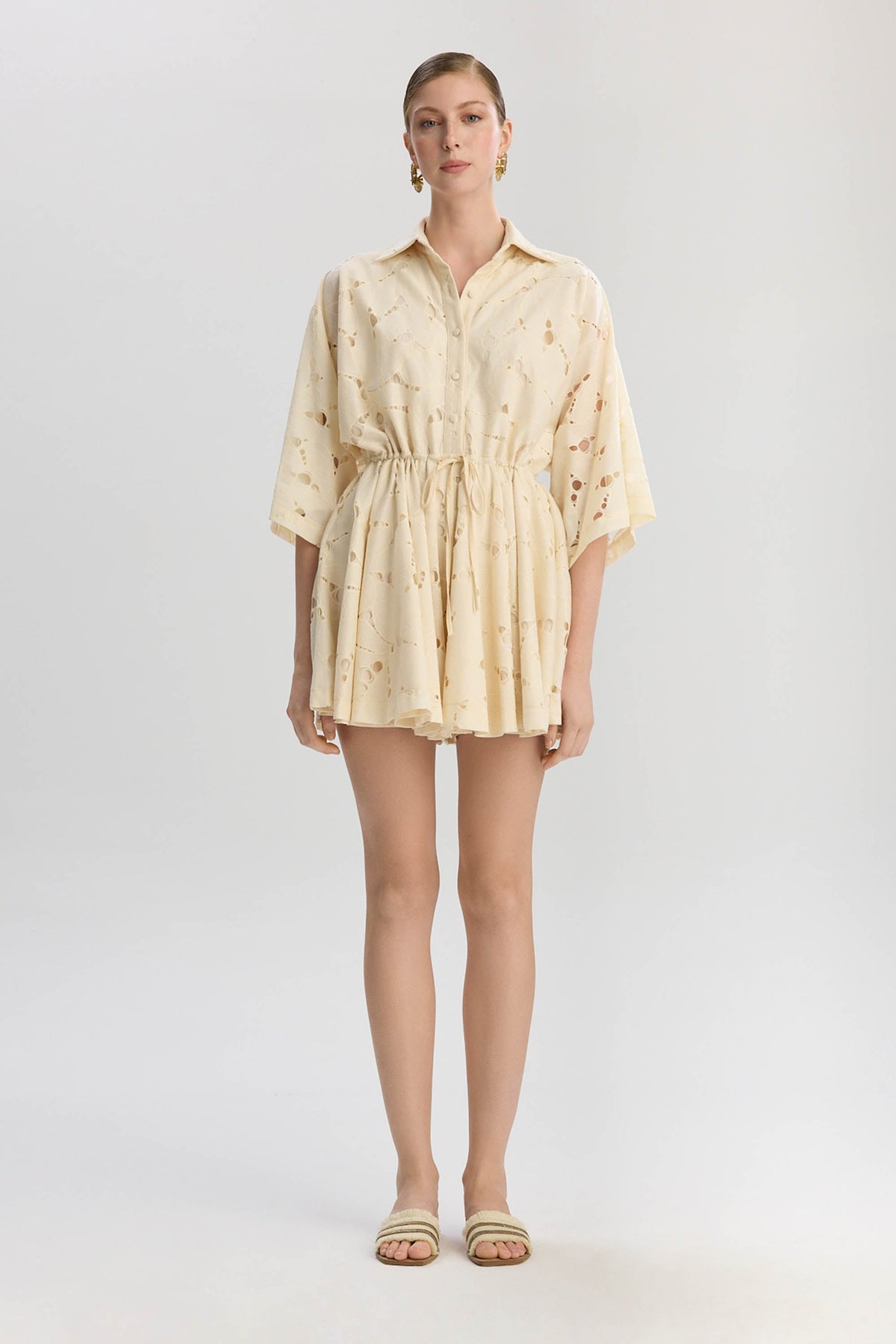 Rome Oversized Short Jumpsuit - Beige