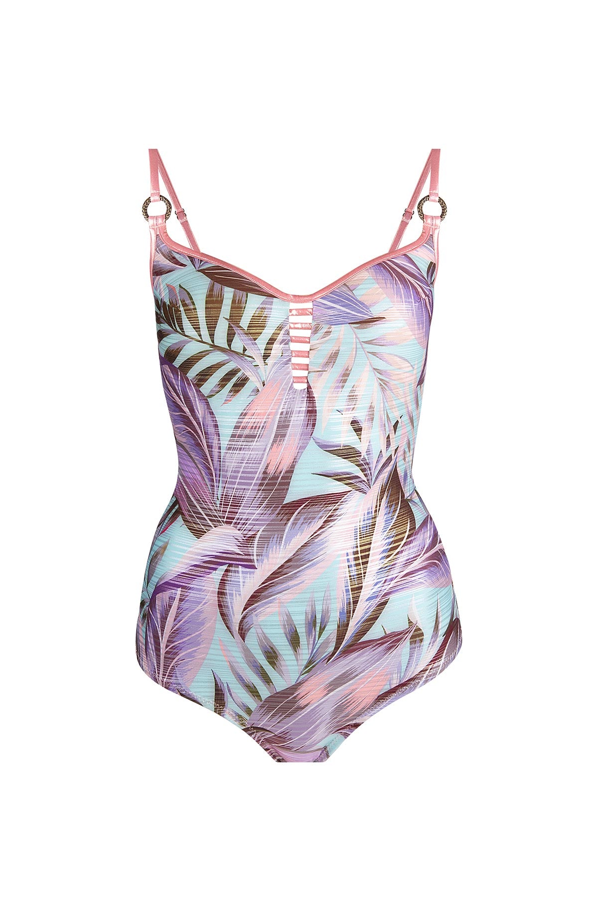 4312 Blue Pink Balconette Swimsuit