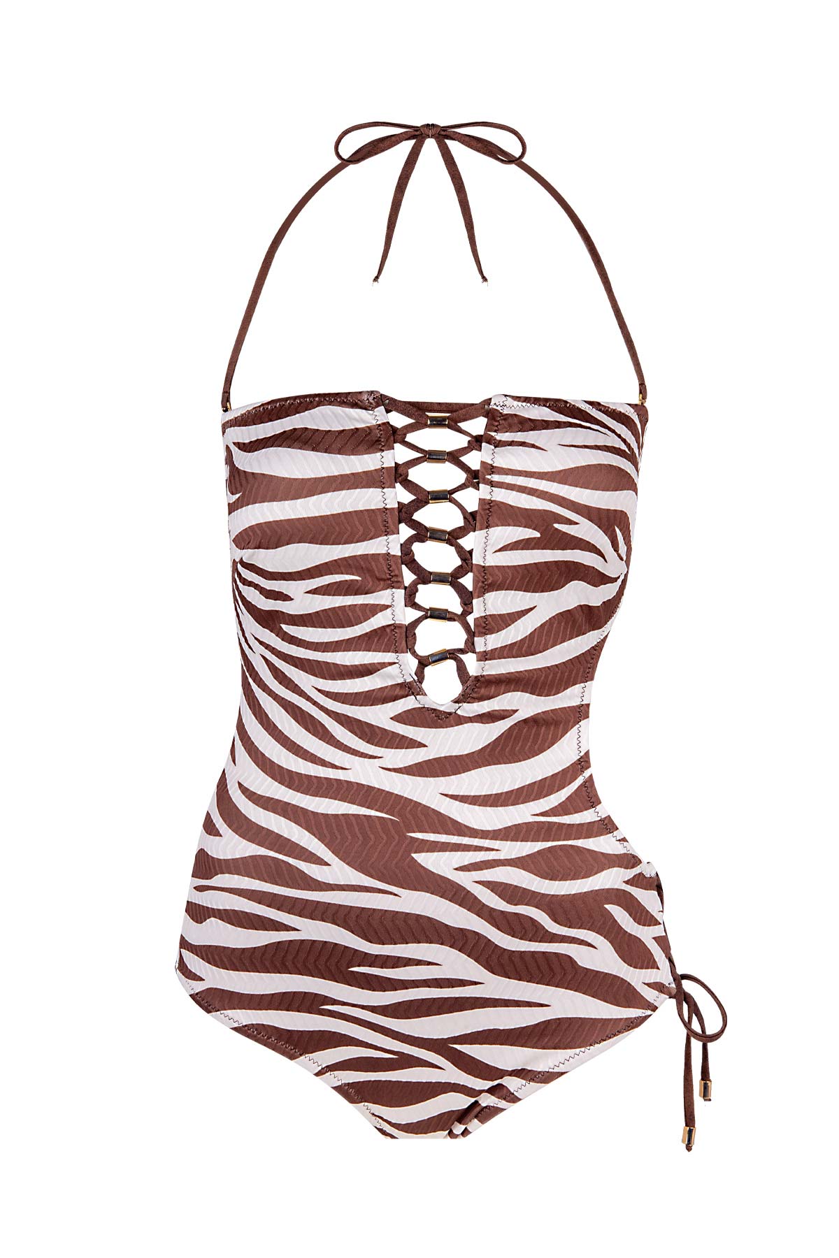 6205 Brown Zebra Swimsuit