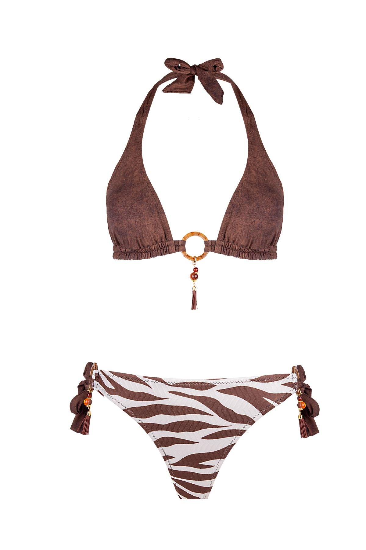 6603 Brown Zebra Bikini