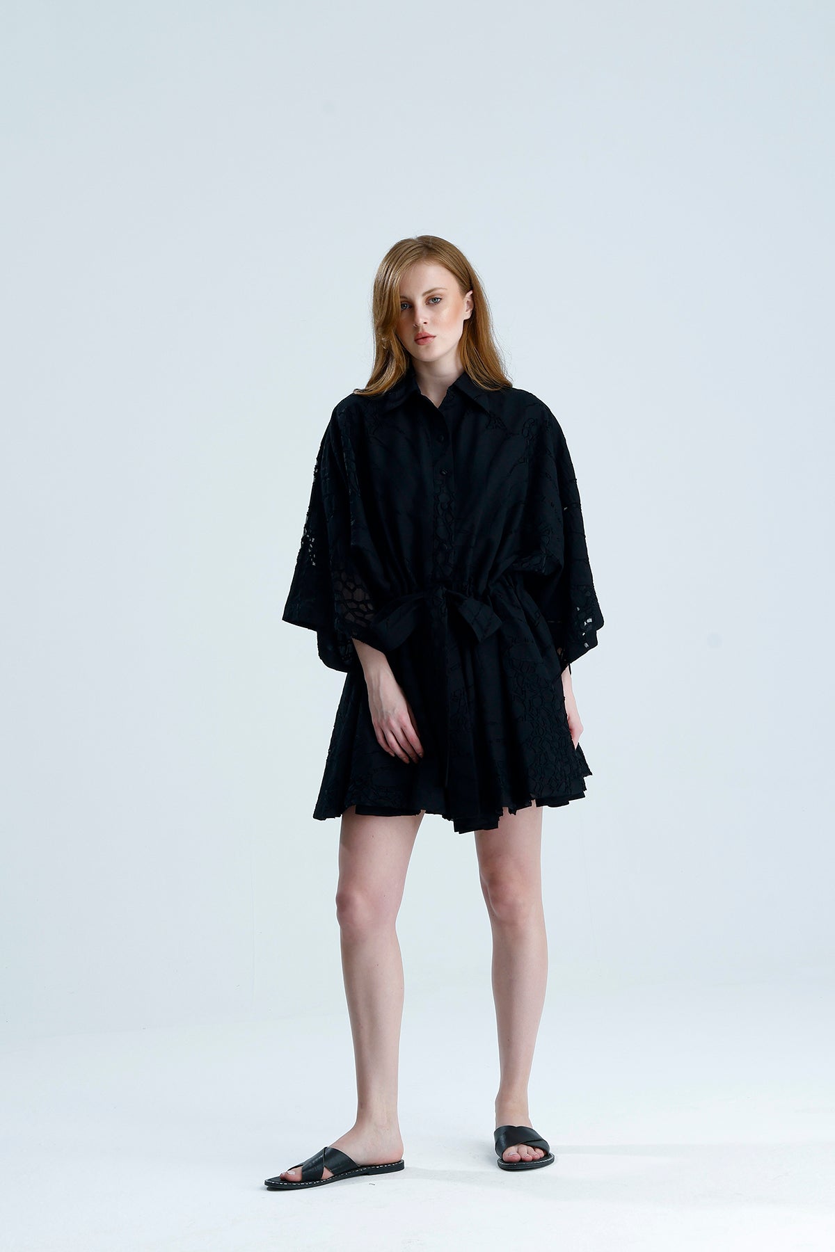 Victoria Oversize Fit Open Neckline Jumpsuit-Black
