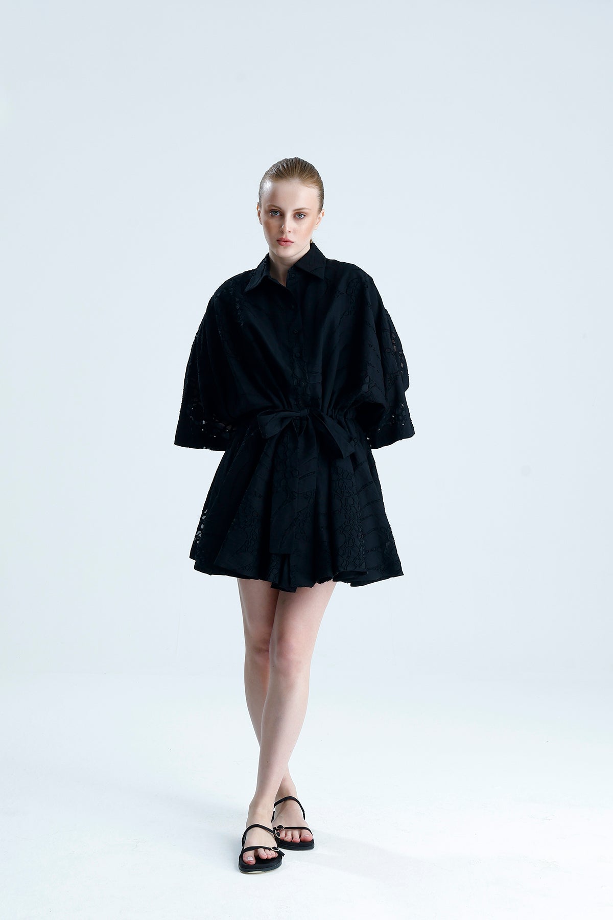 Victoria Oversize Fit Open Neckline Jumpsuit-Black