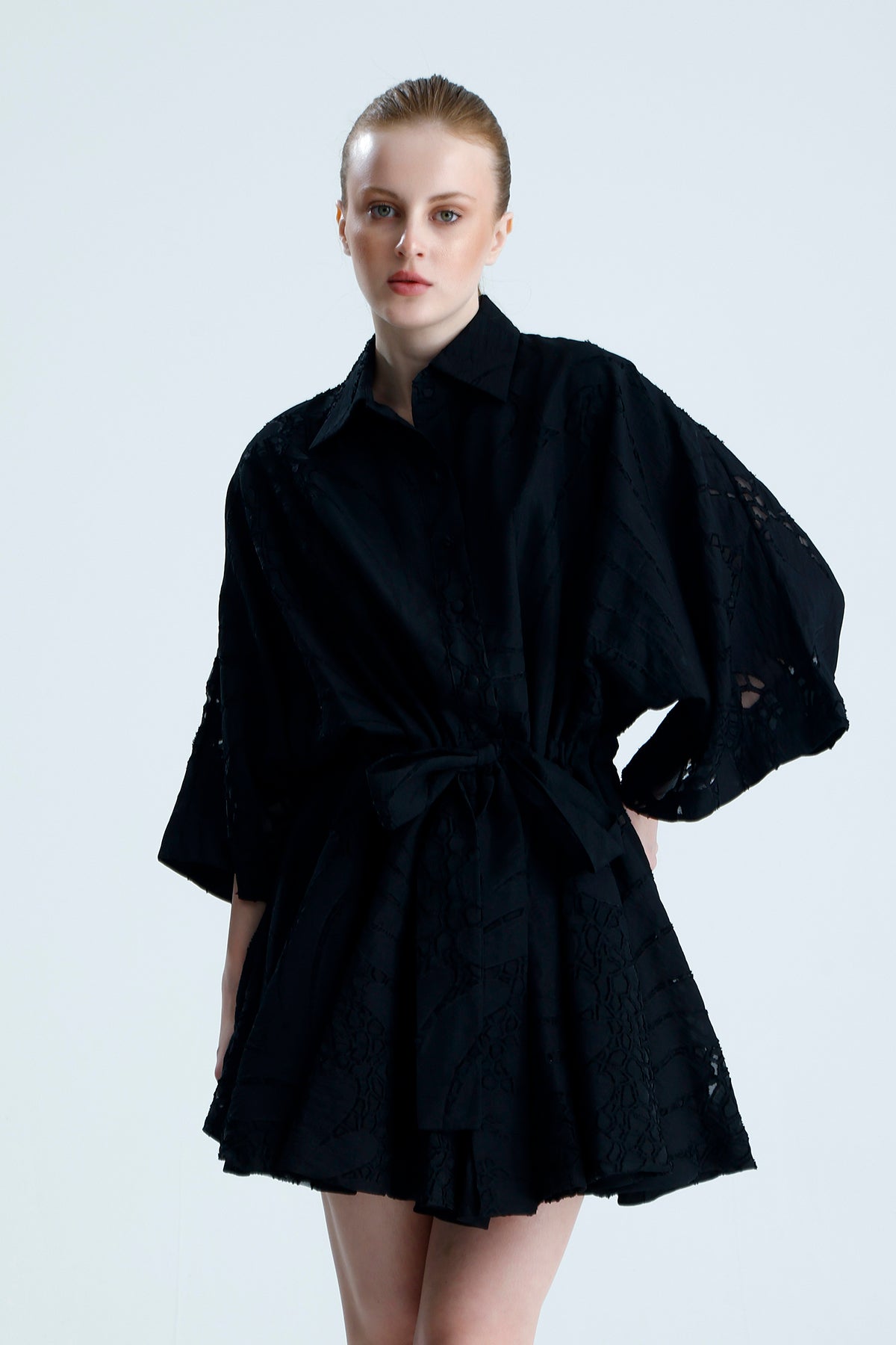 Victoria Oversize Fit Open Neckline Jumpsuit-Black