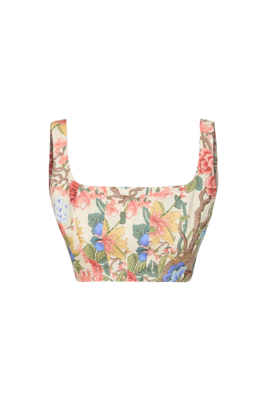 Persephone Linen Corset-Style Crop Top