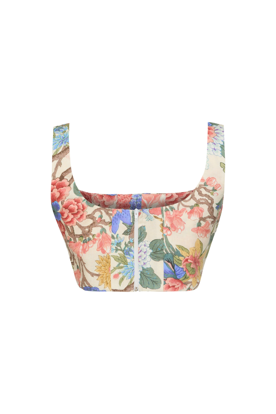 Persephone Linen Corset-Style Crop Top