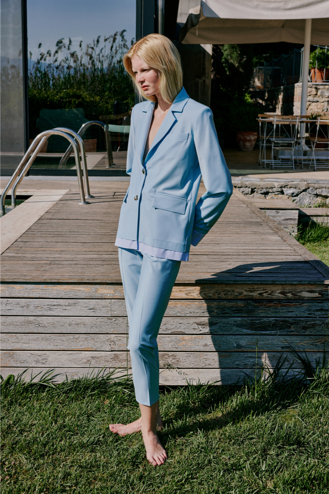 The Split Suit Jacket - Blue