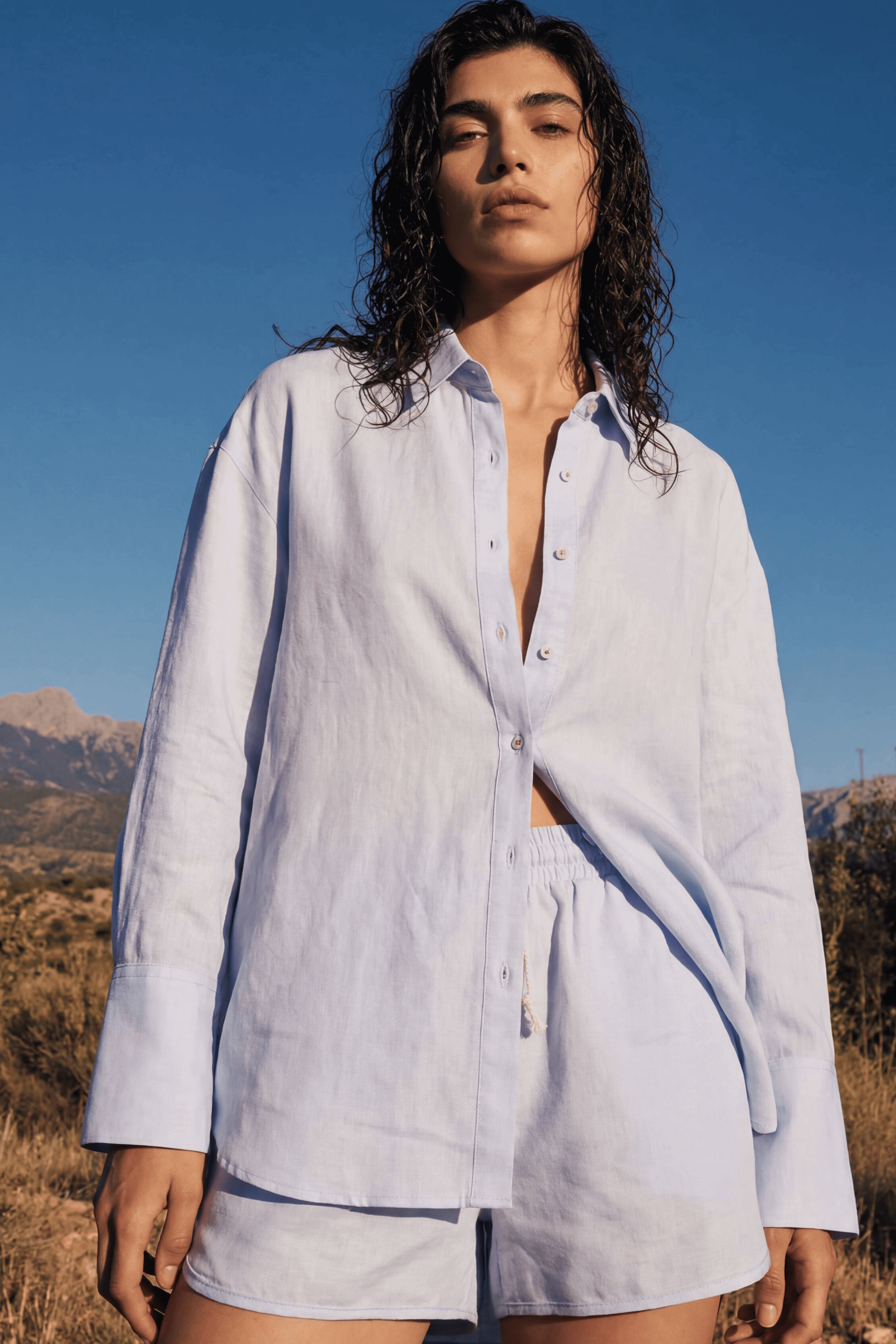 The Boyish Linen Shirt - Lilac