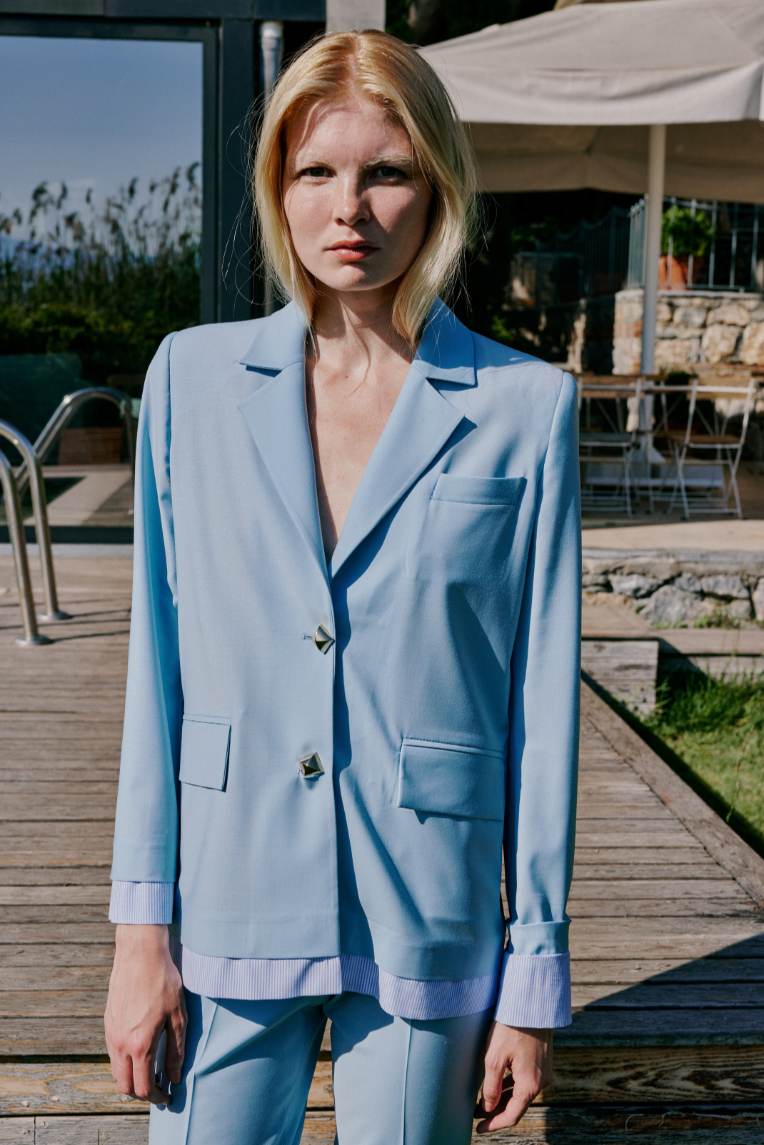 The Split Suit Jacket - Blue